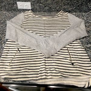 Cute long sleeve navy striped shirt size large